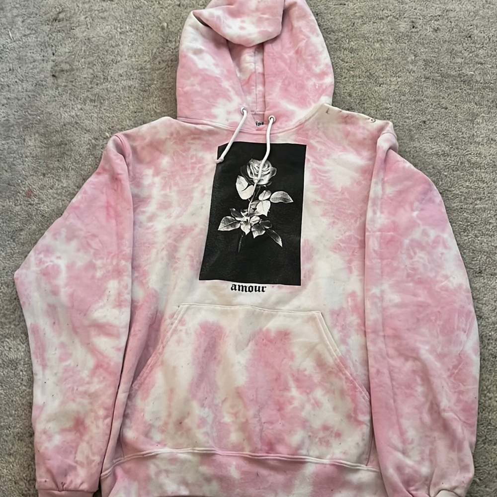Pink tye dye amour hoodie